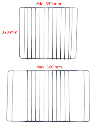 Säädettävä yleisritilä uuniin 350-560mm (9029802197)