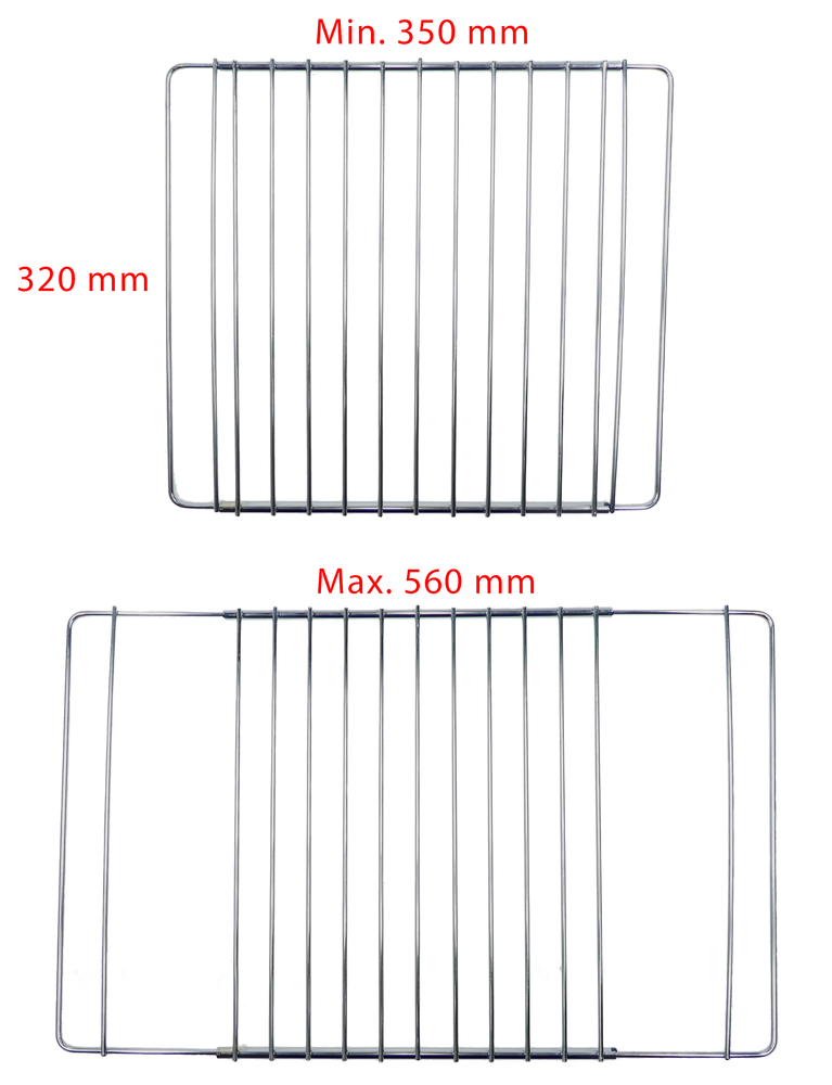 Säädettävä yleisritilä uuniin 350-560mm (484000008807)
