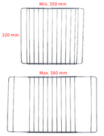 Säädettävä yleisritilä uuniin 350-560mm (9029802197)