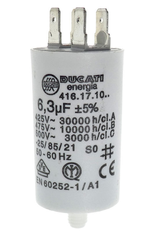 Start capacitor 6,3µF 416171064 - fhp.fi - appliance spare parts