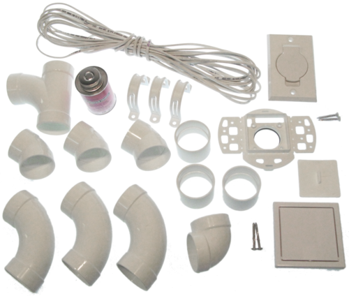 Central vacuum cleaner installation kit, 1 inlet