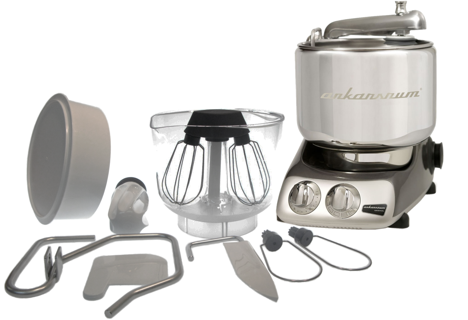 Ankarsrum Original Multifunction Mixer, Chrome Black (2300107) fhp.fi