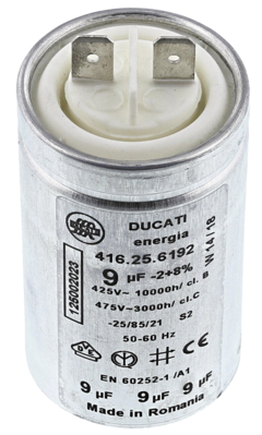 Electrolux / Zanussi dryer capacitor 9µF 416256192