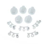 Knob kit 5 pcs, white 42 mm