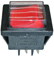 Power switch with rubber protection red 22x30mm