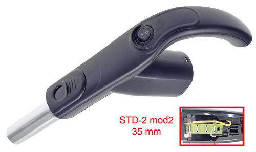 Central vacuum cleaner on/off hose handle
