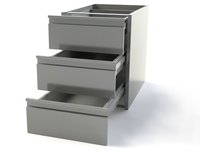 Drawer table 40cm - 3 drawers - the desktops of 60 deep