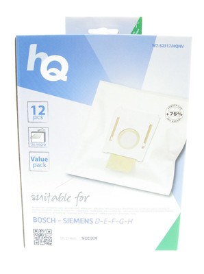 Bosch - Siemens D-E-F-G-H dust bags 12pcs+filters (DUBG220SIB12)