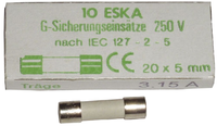 Ceramic tube fuse 3,15A 20x5mm, 10pcs