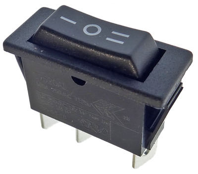 Rocker switch 1-0-2 16A 11x30mm