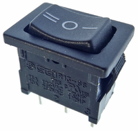 Power switch 1-0-2, black 10A 12,5x19mm