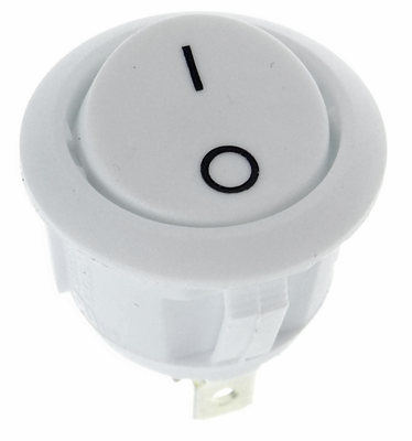 Round power switch 10A 250V 20mm, white