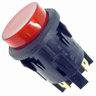 Push button red 16A/250V 25mm OFF-(ON)