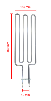 Sauna stove heating element Vuolux Stone 2000 W (back element, angle)