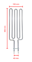 Sauna stove heating element Vuolux Stone 2000 W (back element, angle)