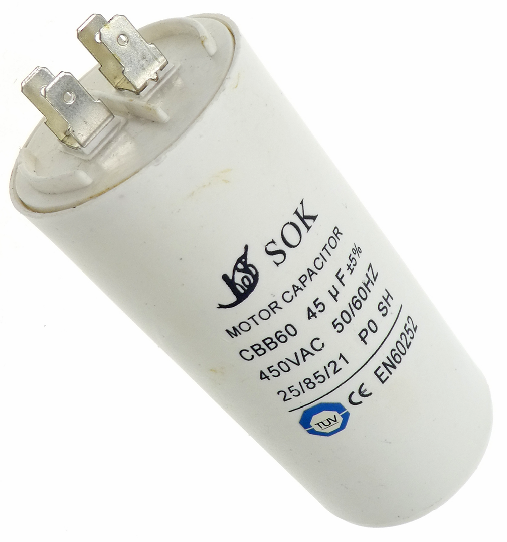 start capacitor 45µF 450VAC - fhp.fi - appliance spare parts