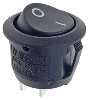 Rocker switch round 20mm, black