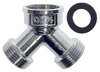 Y-connector for water inlet hoses 3/4", metal
