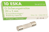 Ceramic tube fuse 2,5A 20x5mm, 10pcs