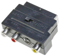 Scart adapteri kytkimellä 3x RCA, 1x S-VHS 1979658